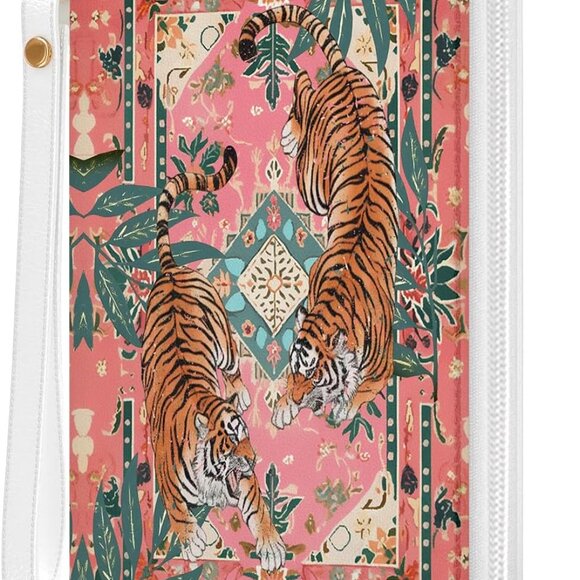 White Tiger Women's RFID Blocking Wallet with Hand Strap, 10 Card Slots & ID Win - Picture 1 of 7